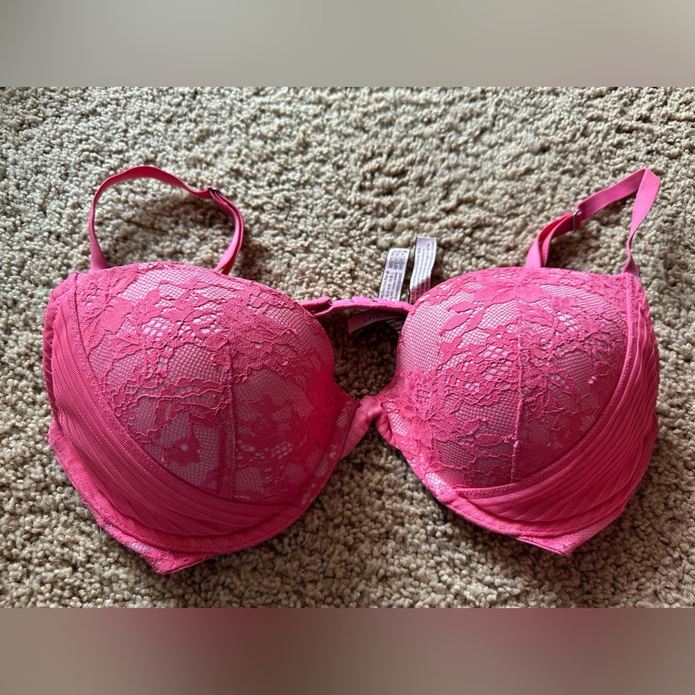 Wow Like New Sexy Victoria Dream Angels Push Up Vibrant Pink Lace Design - Picture 8 of 9
